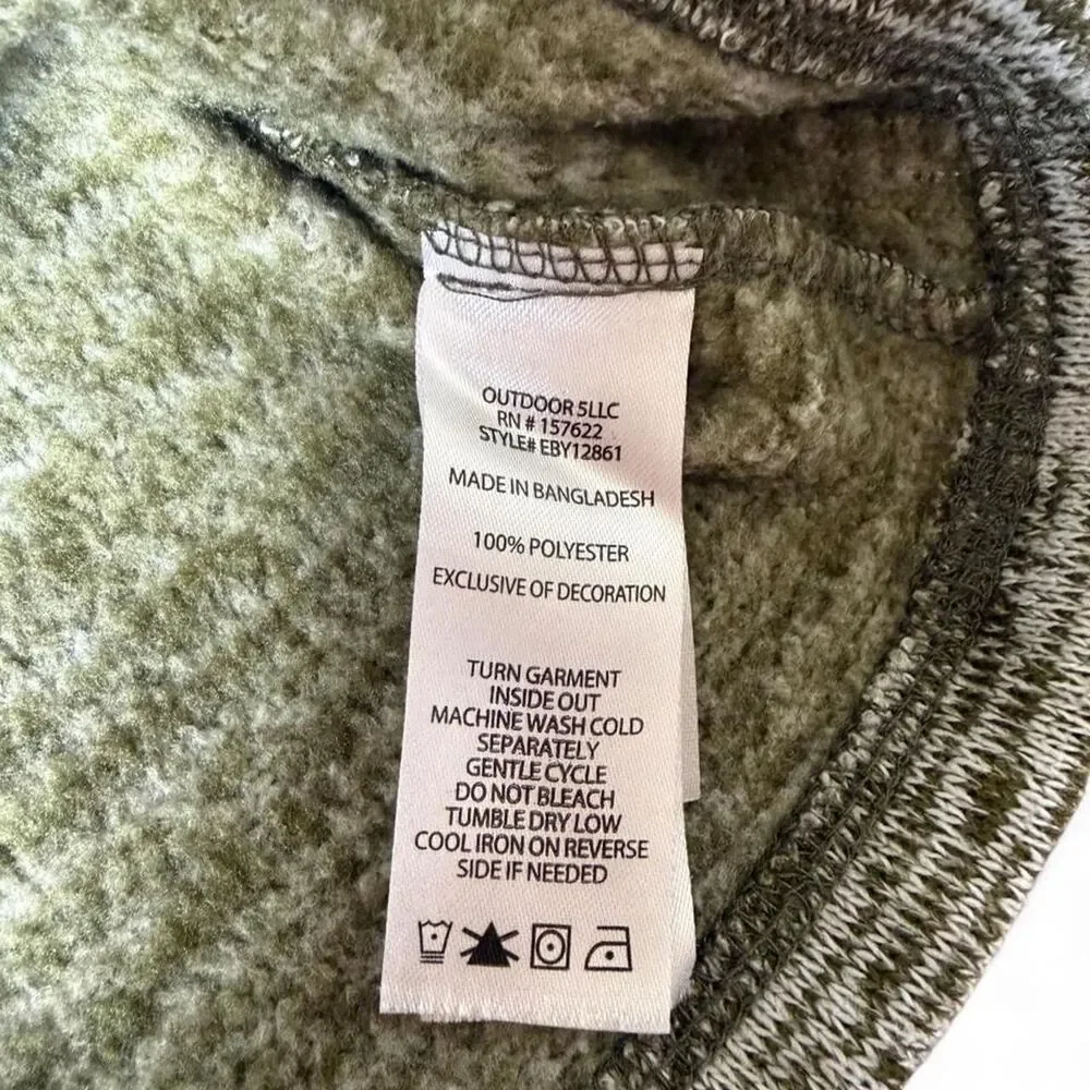 Eddie Bauer Kids Quarter Zip Fleece Pullover Green Marled Size 18M